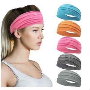 5 pack workout headbands moisture wicking new.  #3